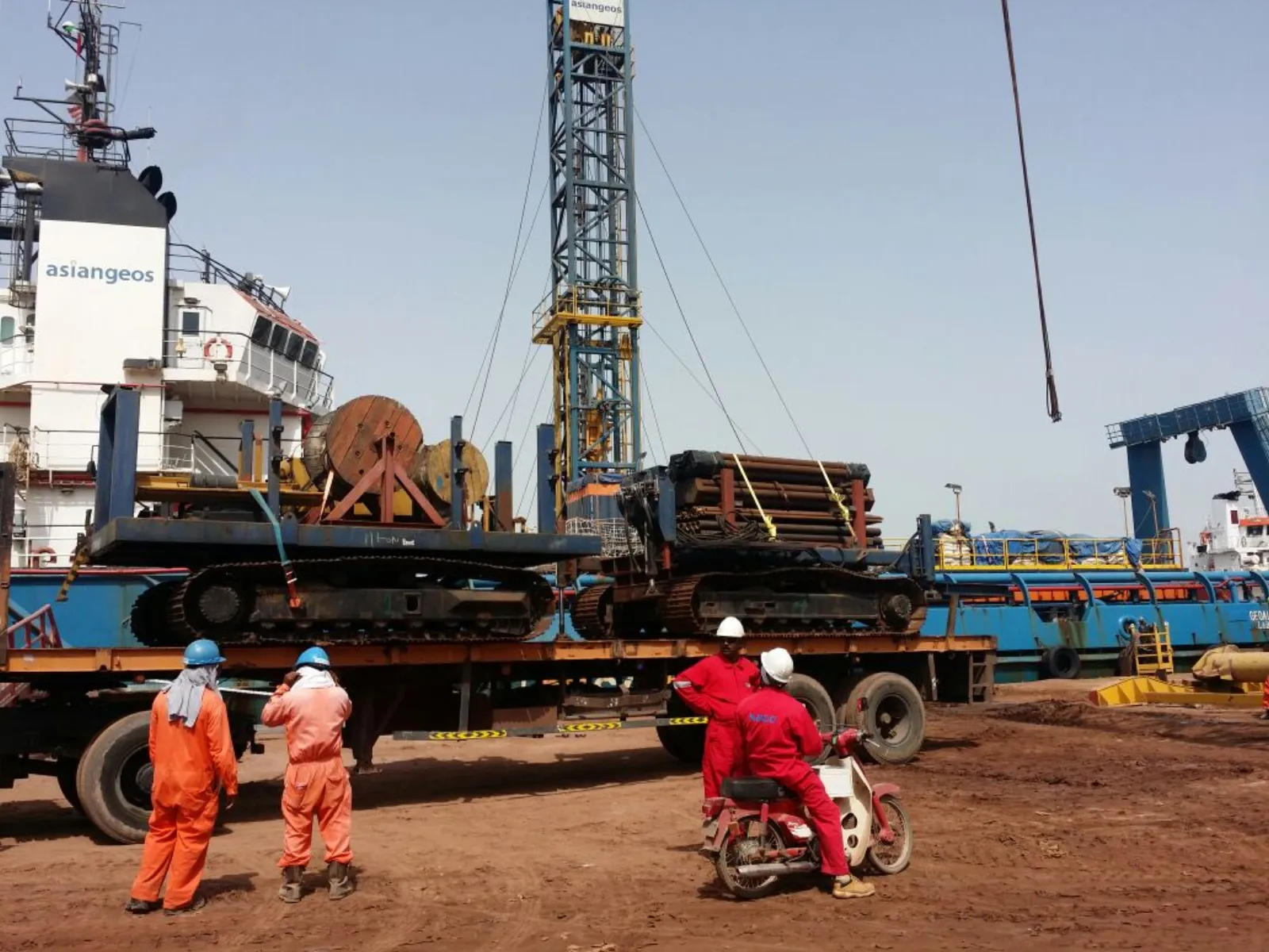ASIANGEOS rental equipment being mobilised dockside