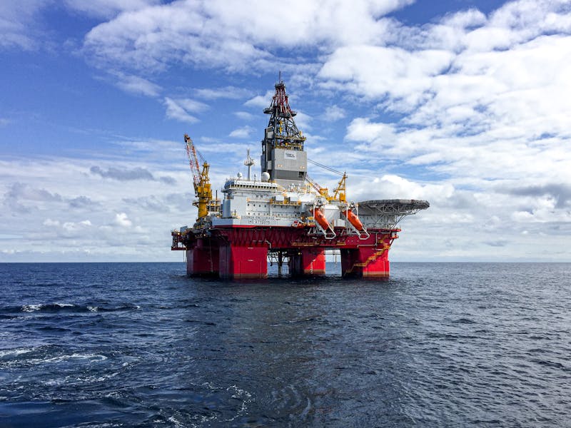 Offshore oil platform in the ocean