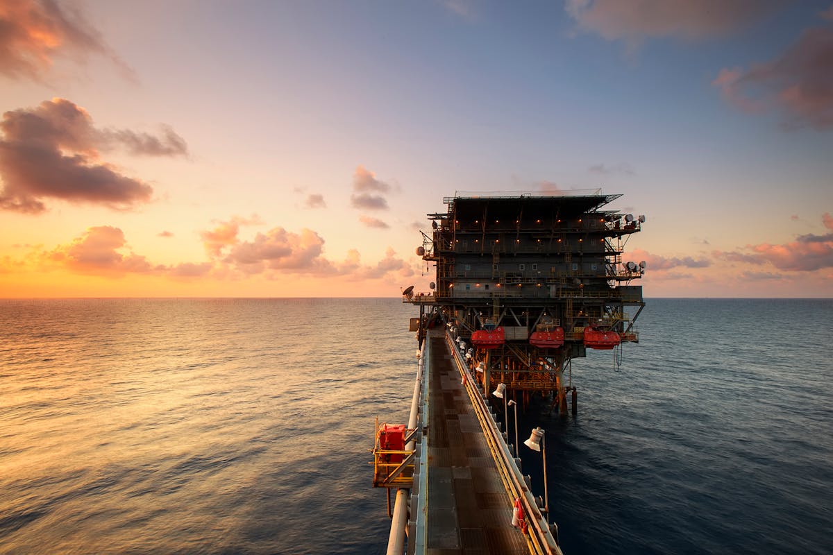 Offshore oil drilling platform in the ocean